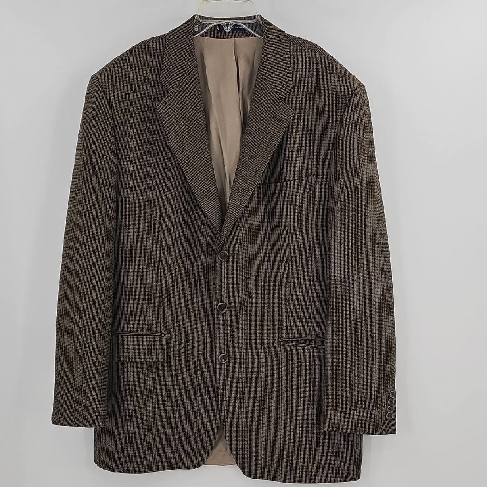 Izod Men's Classic Tweed Blazer 100% Pure New Wool Size 44L